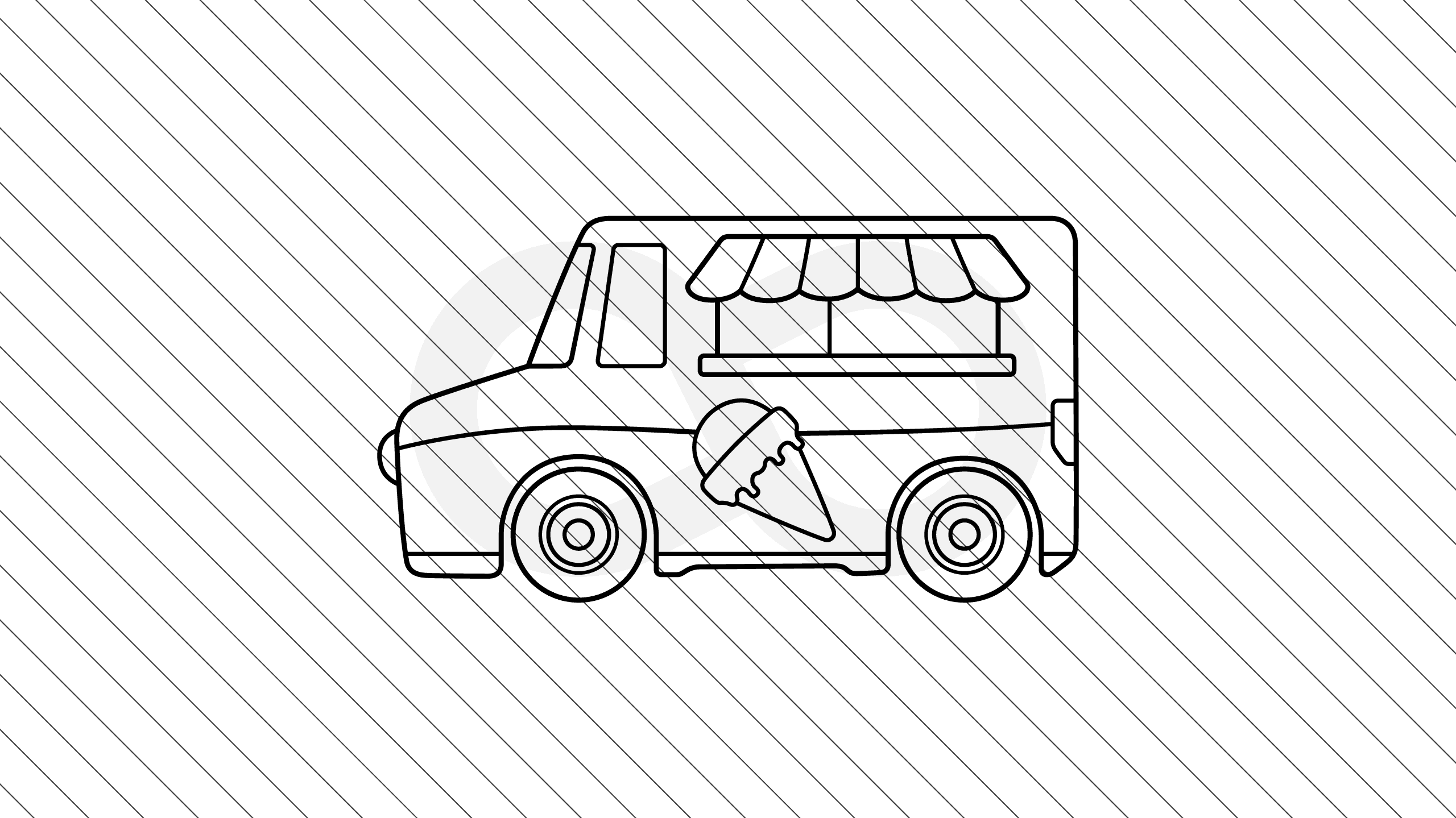 Summer Ice Cream Truck, Frozen Yogurt Van, Iced Milk